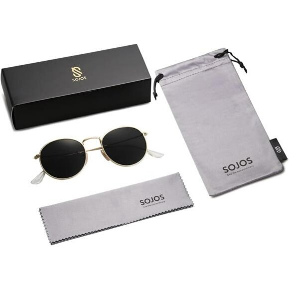 Small Round Polarized Sunglasses Retro UV400 Vintage Style for Women Men - Picture 6 of 7